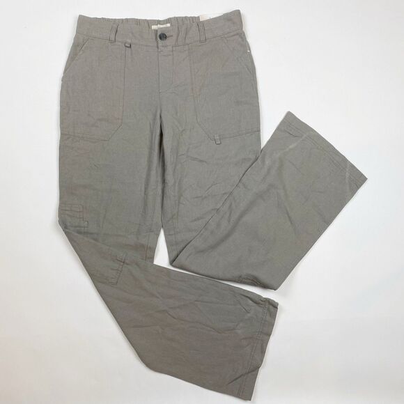 HAPPILY GREY Taupe Linen Blend Comfort Waist Utility Pant Trousers - Size M NWT - Picture 1 of 7